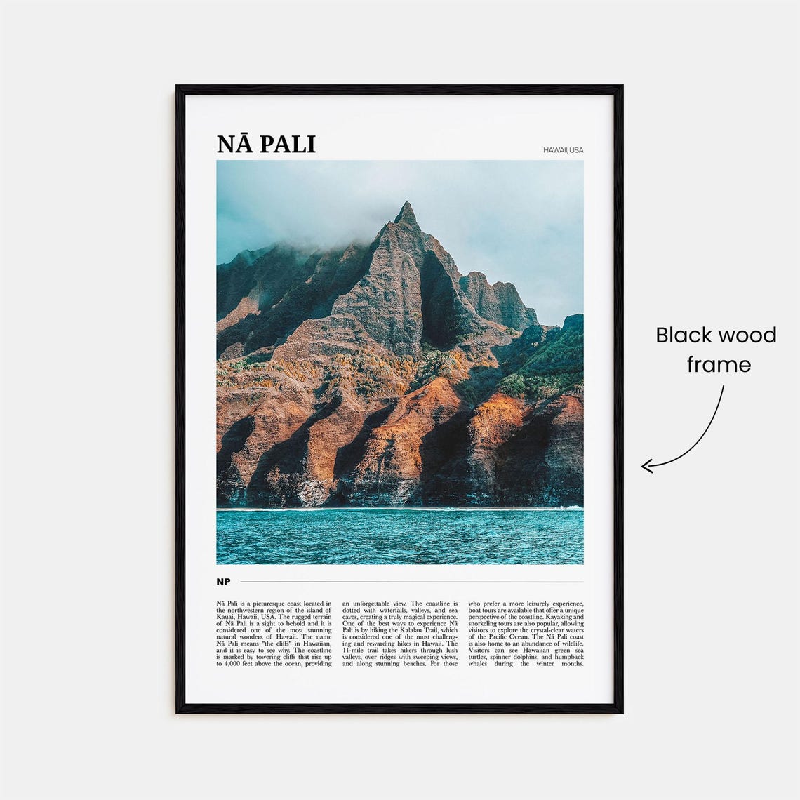 Na Pali Hawaii Dramatic Sea Cliffs Kauai Coastline Travel Poster - Image 2