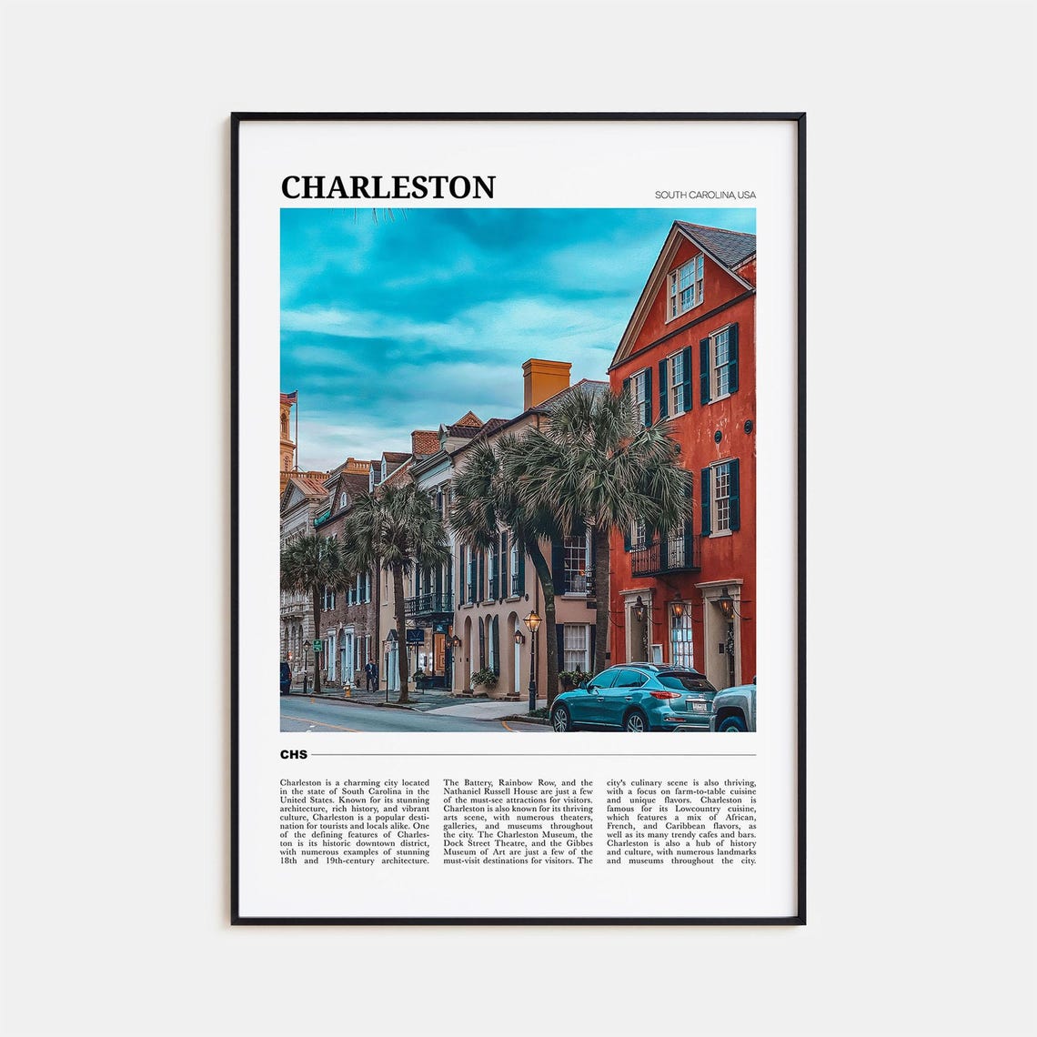 Charleston South Carolina Travel Poster No 1 Charleston South Carolina Wall Art Charleston South Carolina Poster Print Photo Decor Usa