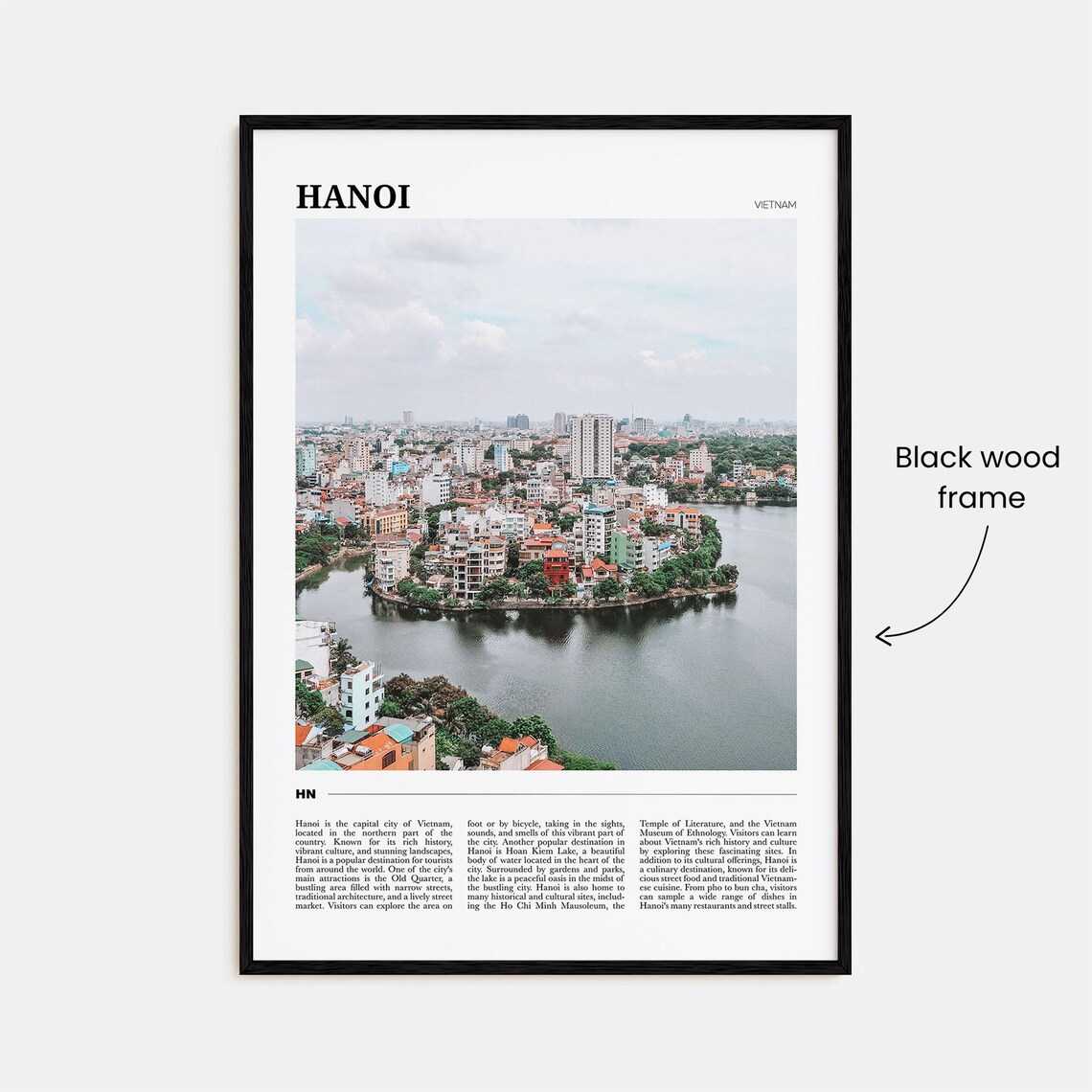 Hanoi Vietnam Cityscape Lake Old Quarter Skyline Photo Travel Poster - Image 2