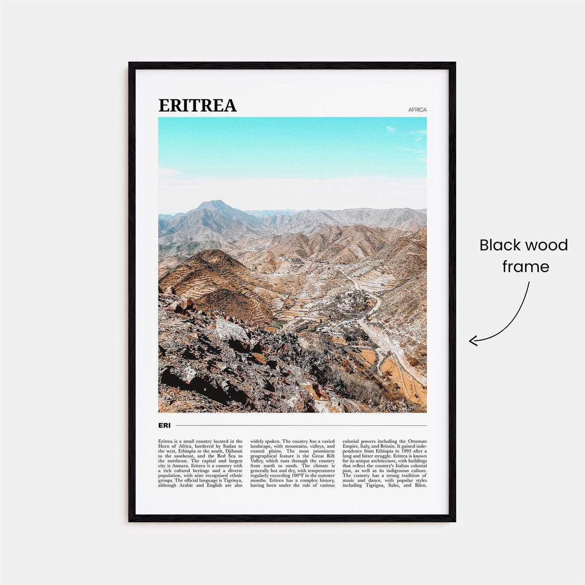 Eritrea Africa Rugged Highlands Rocky Mountains Travel Poster - Image 2