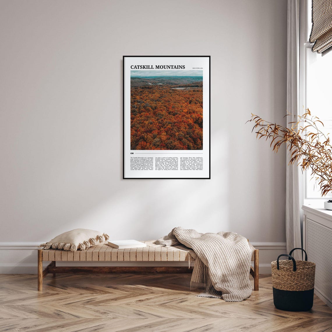 Catskill Mountains New York Travel Poster Autumn Forest Valley View - Image 4