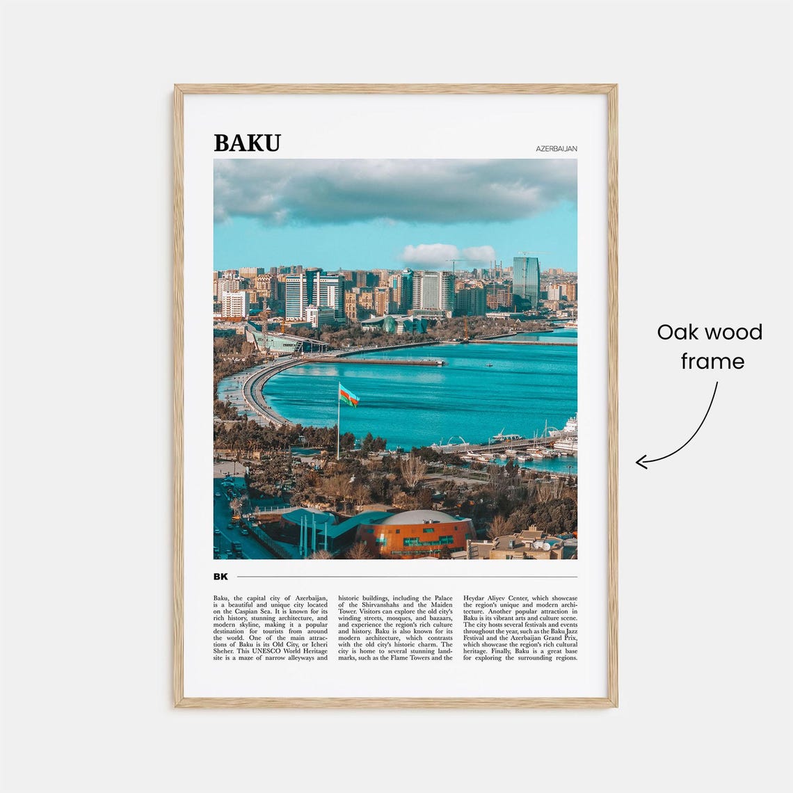 Baku Travel Poster Baku Wall Art Baku Poster Print Baku Photo Baku Decor Azerbaijan - Image 3
