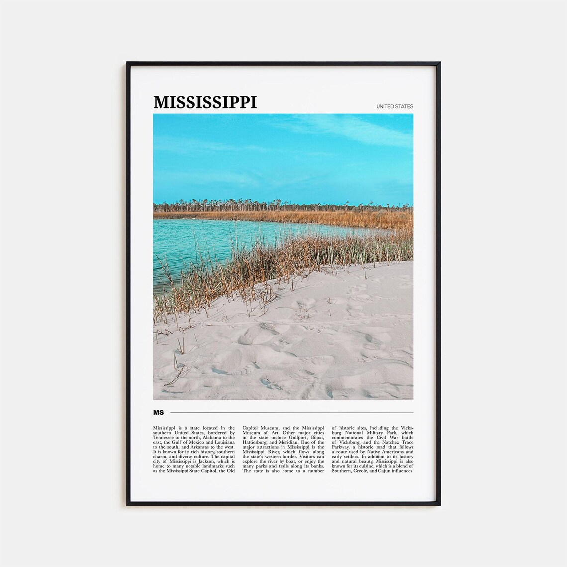 Mississippi Gulf Coast Beach Marsh Nature Travel Poster Series