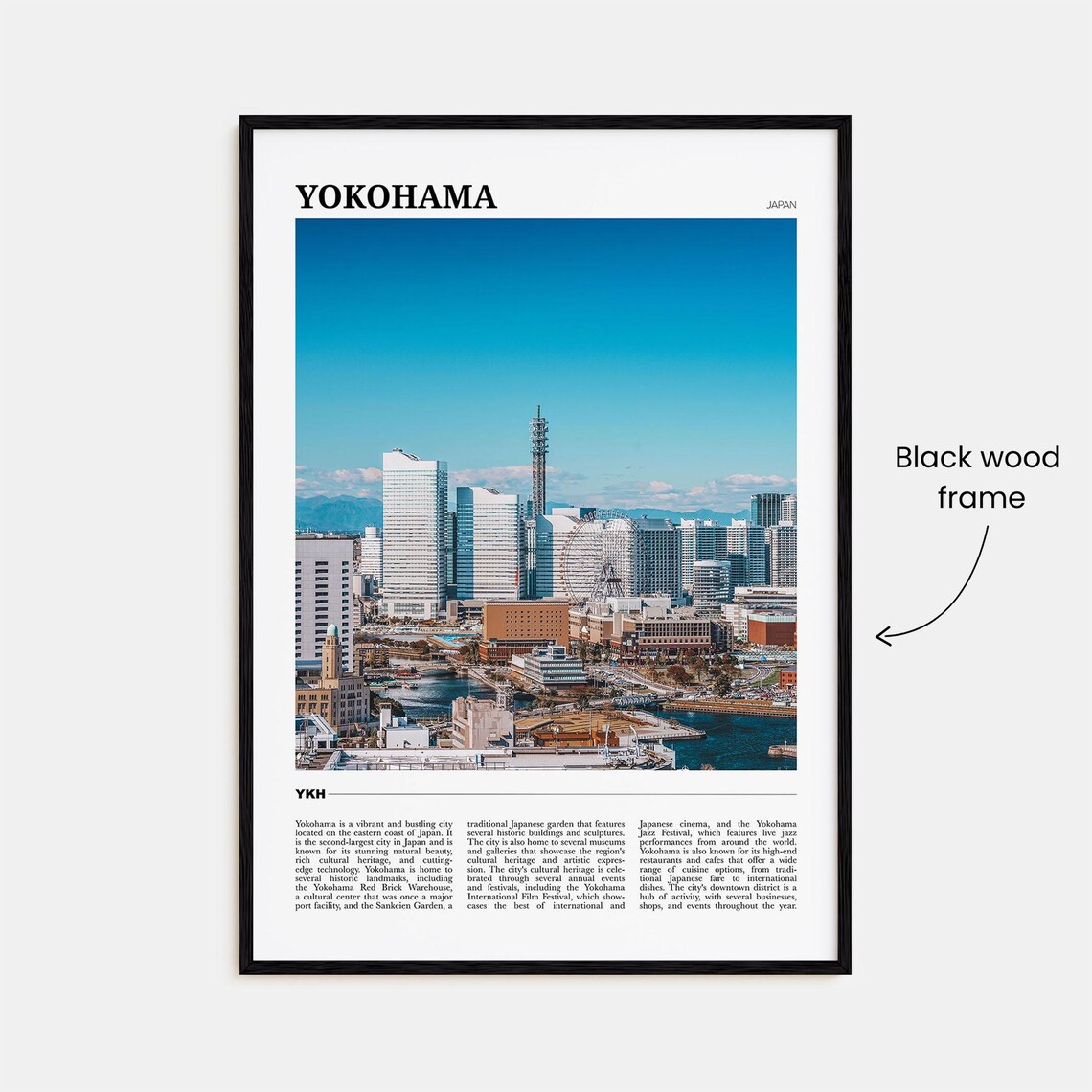 Yokohama Japan Travel Poster Harbor City Skyline Modern Urban View - Image 2