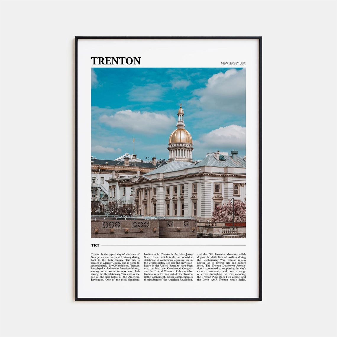 Trenton Travel Poster Trenton Wall Art Trenton Poster Print Trenton Photo Trenton Decor New Jersey Usa