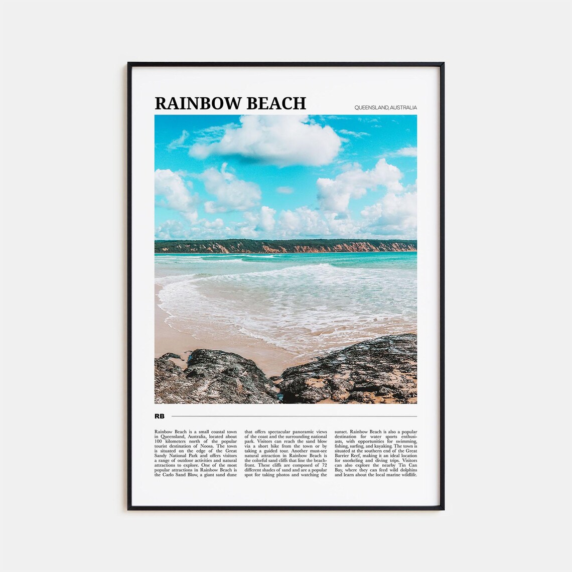 Rainbow Beach Travel Poster, Australia Art Print