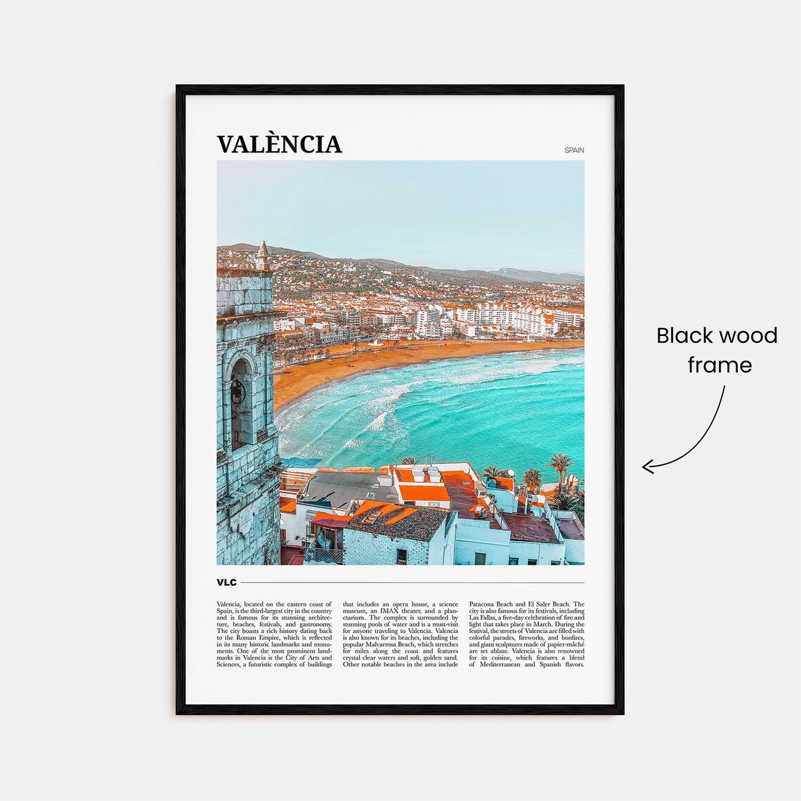 Valencia Travel Poster Spain Wall Art Print - Image 2