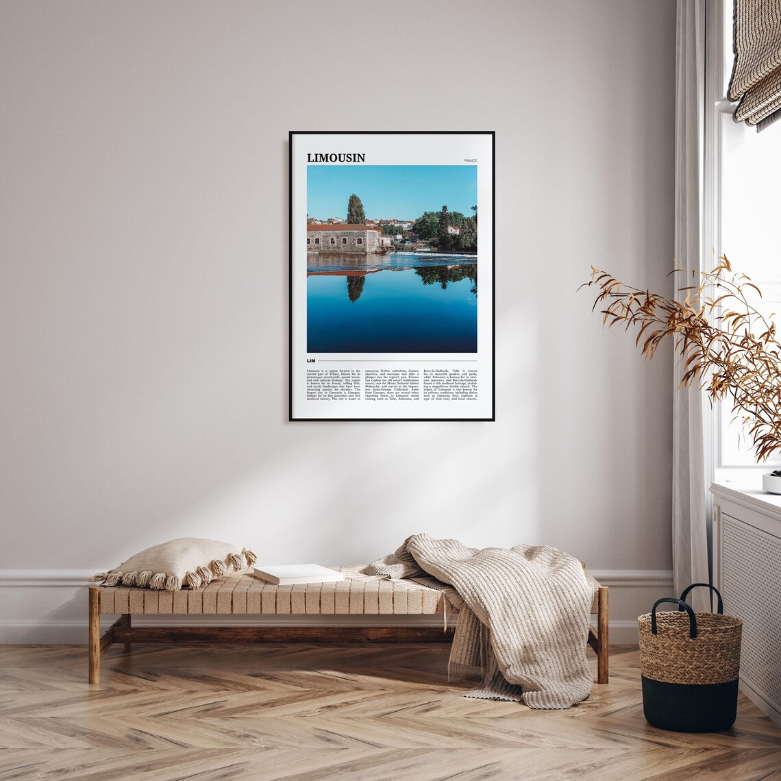 Limousin France Calm Riverside Old Town Travel Photography Poster - Image 4