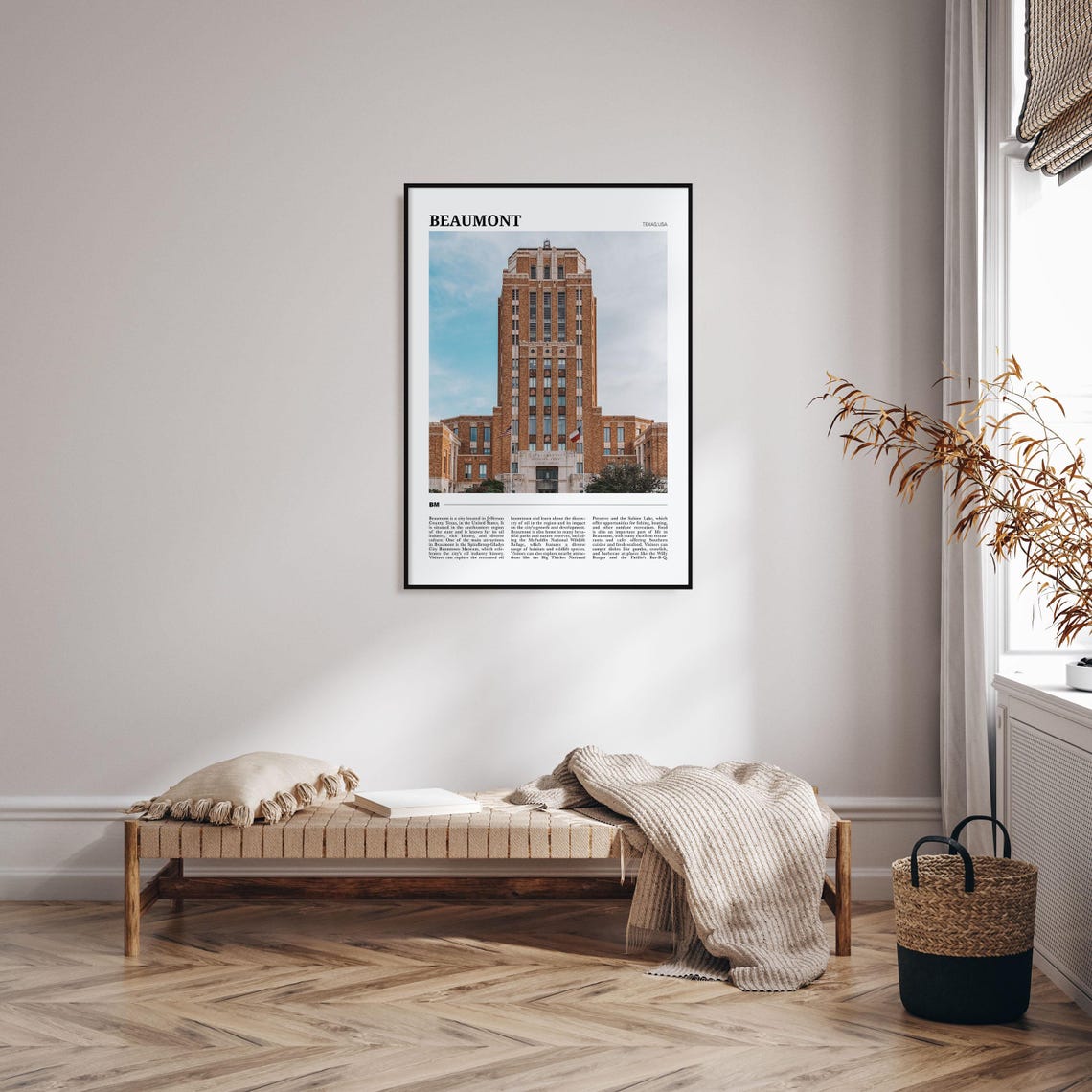 Beaumont Texas Grand Art Deco Courthouse Tower Facade View Poster - Image 4