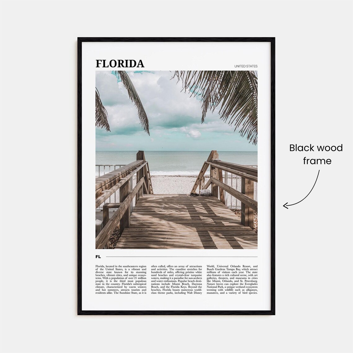 Florida Travel Poster, USA Wall Art Print - Image 2