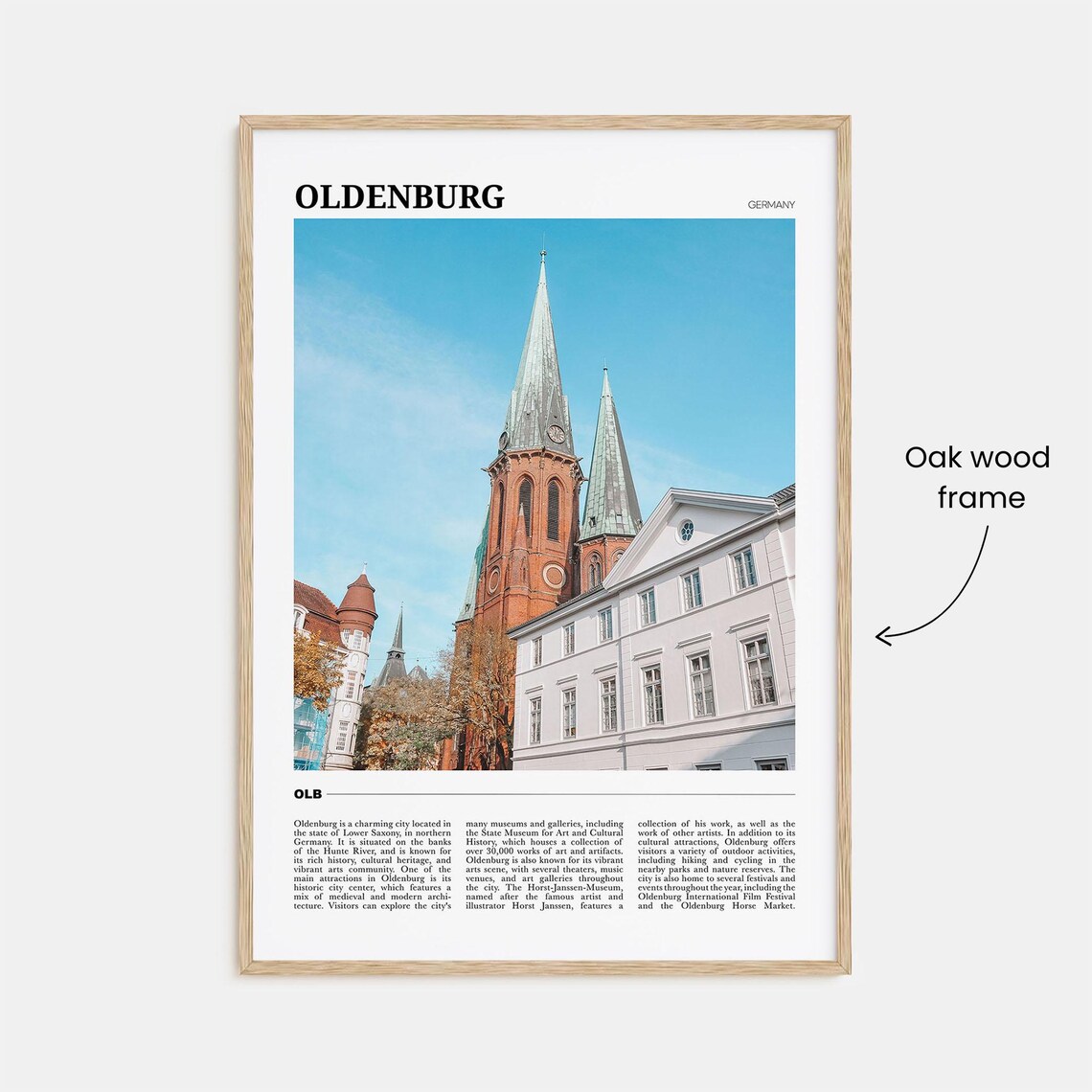 Oldenburg Germany Historic Church Spires European Travel Poster - Image 3