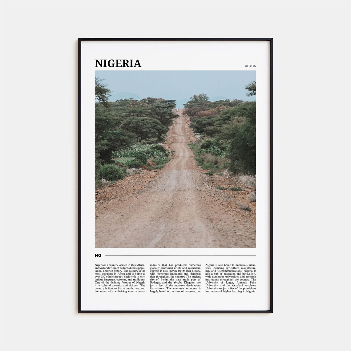 Nigeria Travel Poster, West Africa Art Print