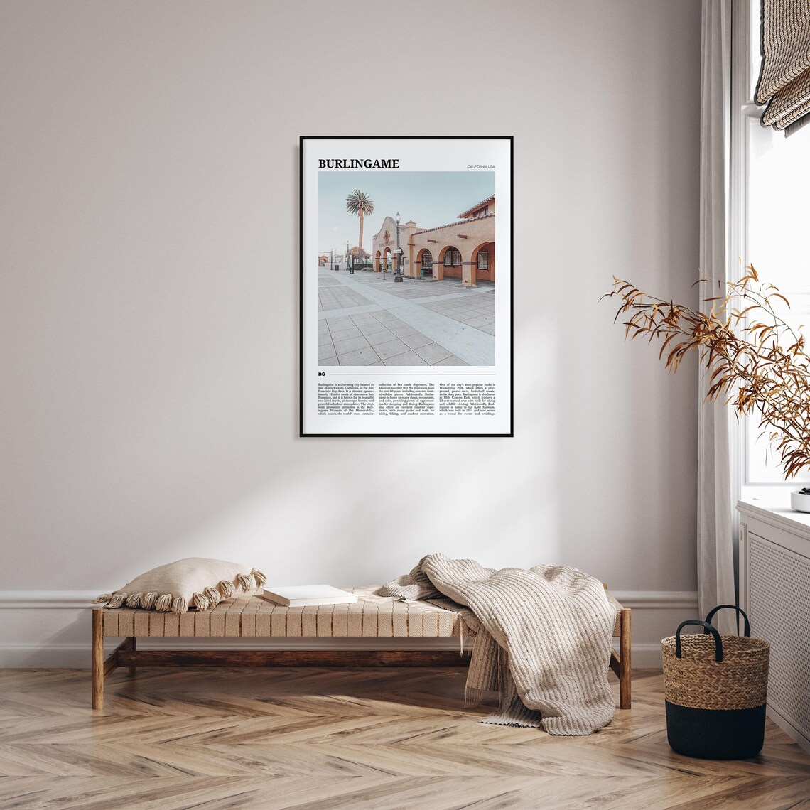 Burlingame California Historic Spanish Style Train Station Poster - Image 4