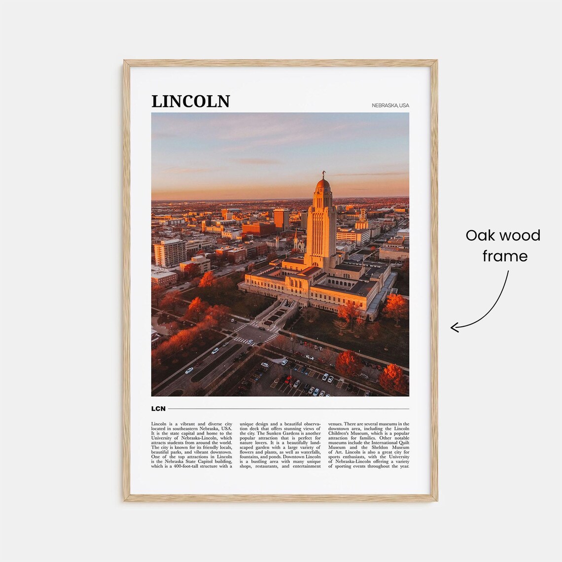 Lincoln Travel Poster, Nebraska USA Art Print - Image 3