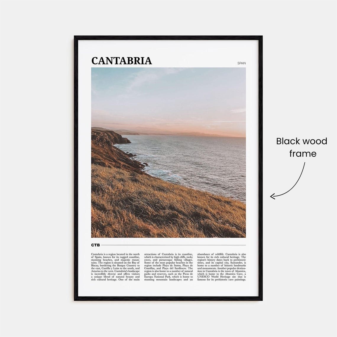 Cantabria Spain Rugged Coastline Cliffs Sunset Photo Travel Poster - Image 2