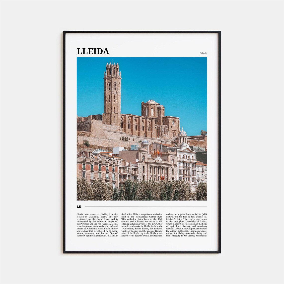 Lleida Spain La Seu Vella Cathedral Historic Hilltop Landmark Poster