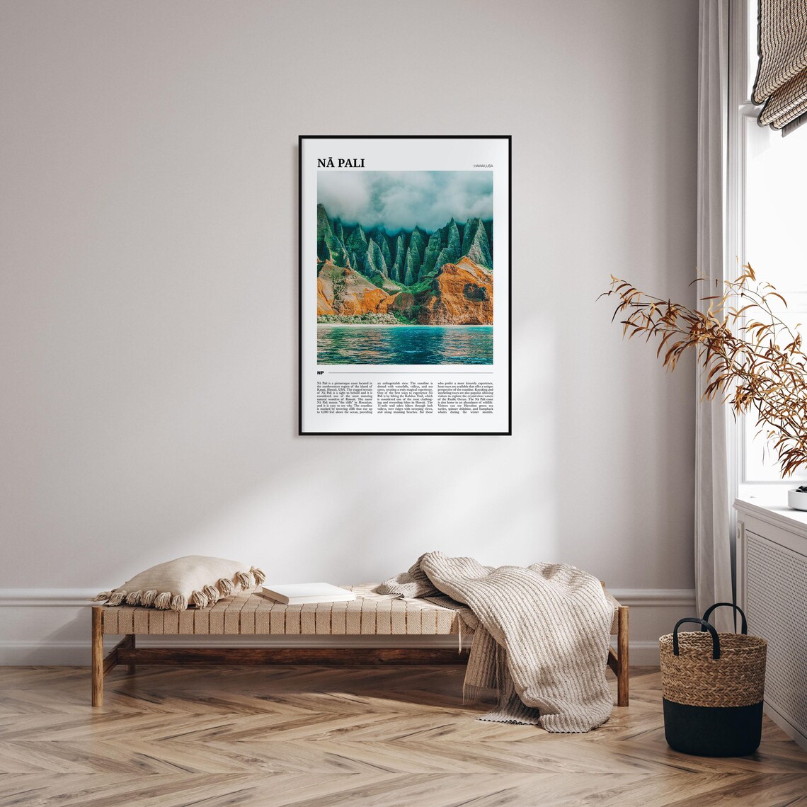 Na Pali Hawaii Kauai Green Cliffs Ocean Coastline Travel Poster - Image 4