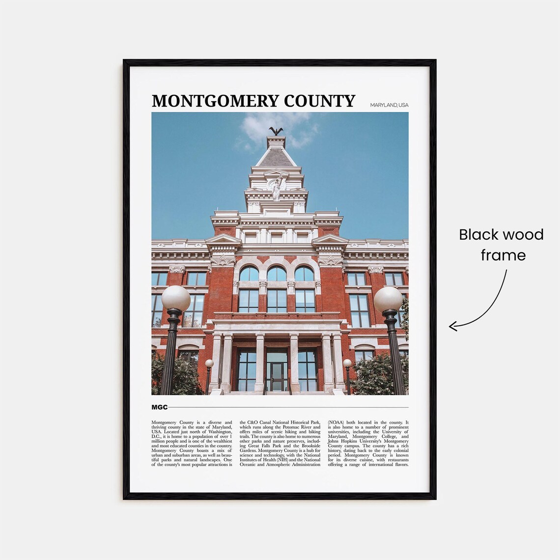 Montgomery County Maryland Historic Brick Courthouse Travel Poster - Image 2