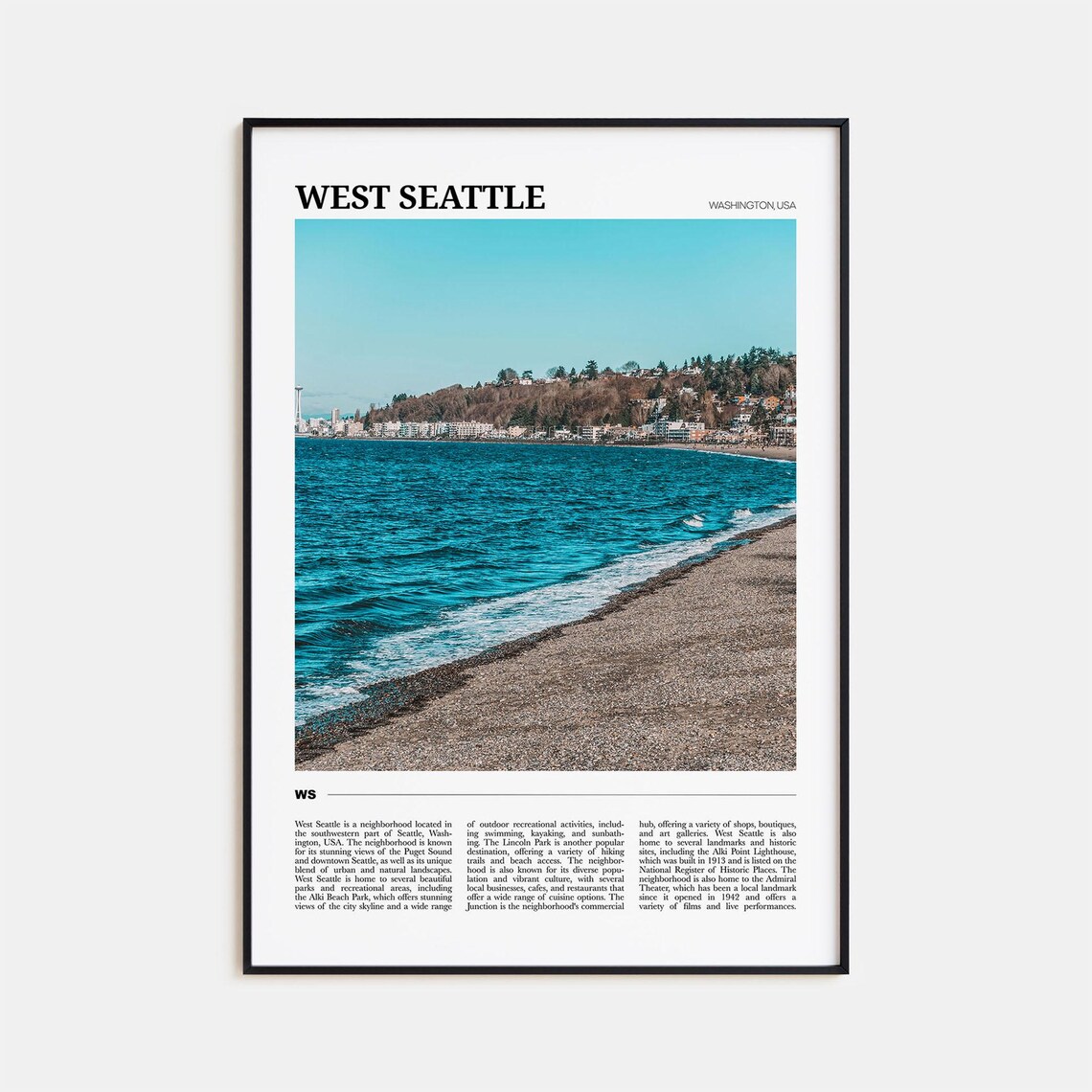 West Seattle Travel Poster, Washington USA Art Print