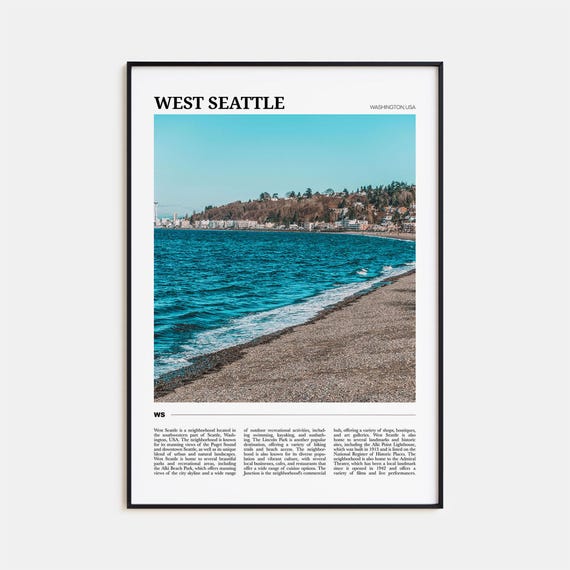 West Seattle Travel Poster, Washington USA Art Print