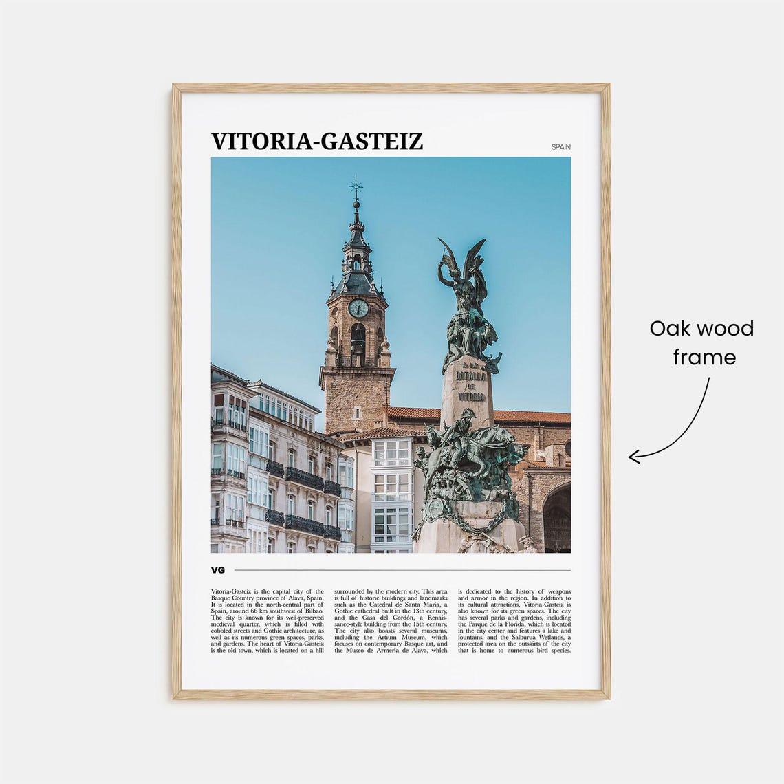 Vitoria-Gasteiz Spain Old Town Monument and Church Tower Poster - Image 3