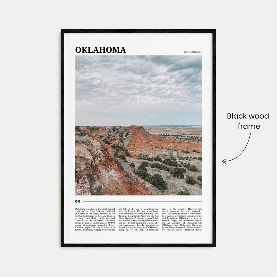 Oklahoma Travel Poster, USA Wall Art Print - Image 2