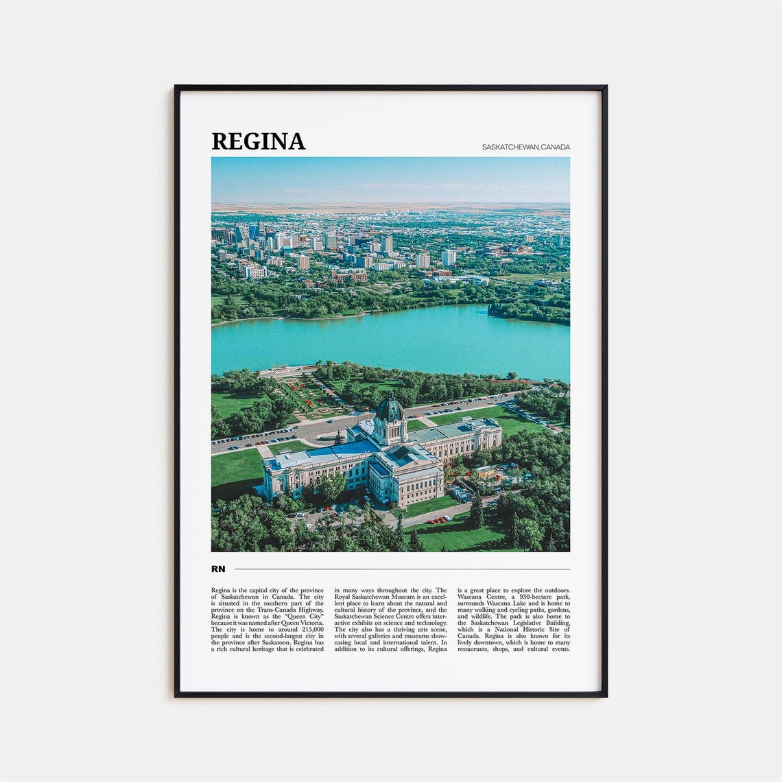 Regina Saskatchewan Canada Aerial Lake Legislature Building Poster