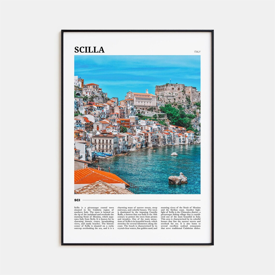Scilla Travel Poster, Italy Place Art Print