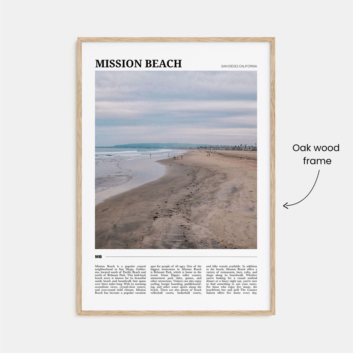 Mission Beach San Diego Boardwalk Shoreline Travel Poster Series - Image 3