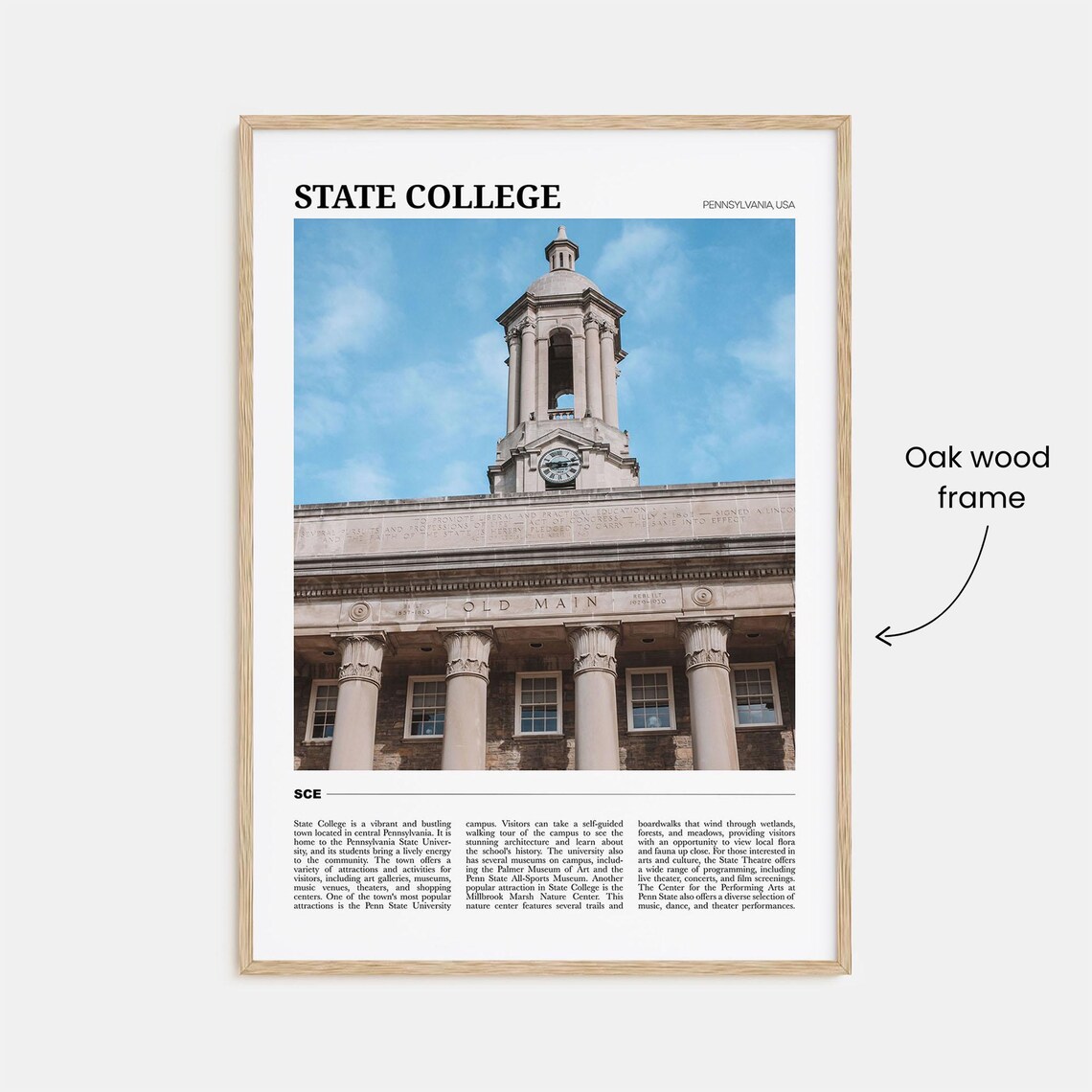 State College Travel Poster, Pennsylvania USA Art Print - Image 3