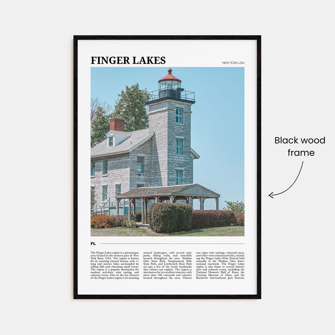Finger Lakes Travel Poster, New York USA Art Print - Image 2