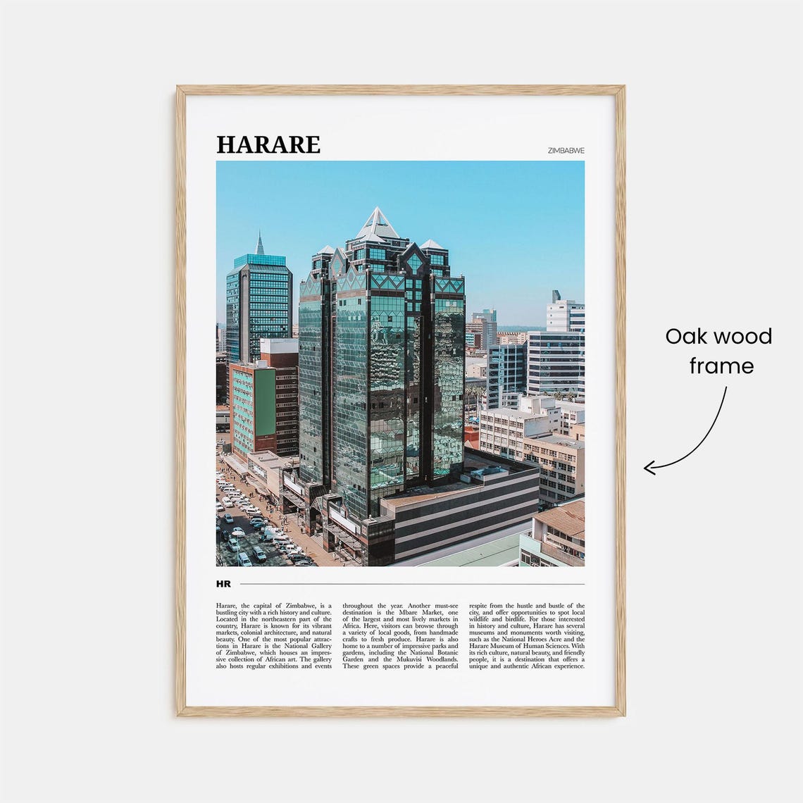 Harare Zimbabwe Modern Glass Skyscrapers Cityscape Travel Poster - Image 3