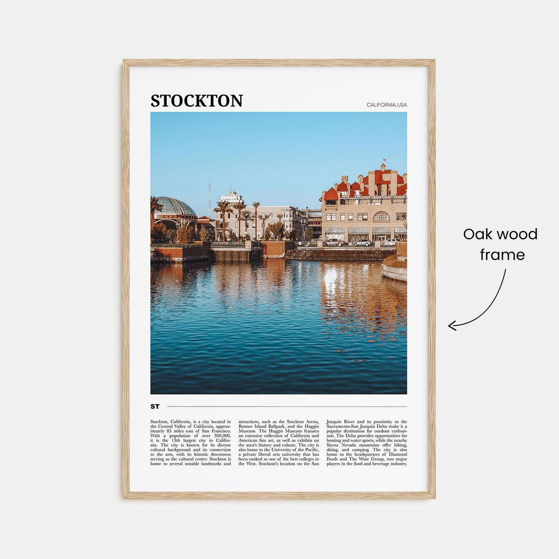 Stockton Travel Poster Stockton Wall Art Stockton Poster Print Stockton Photo Stockton Decor California Usa - Image 3