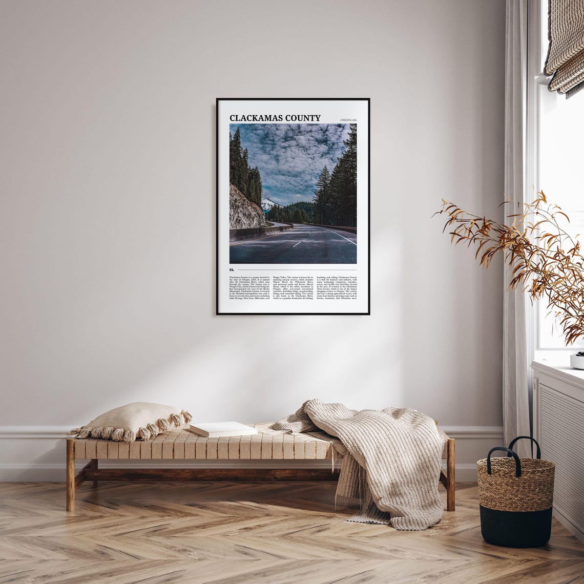 Clackamas County Oregon Mount Hood Forest Highway View Travel Poster - Image 4