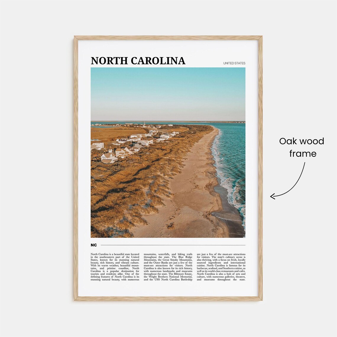 North Carolina Outer Banks Beach Aerial Travel Poster Series - Image 3