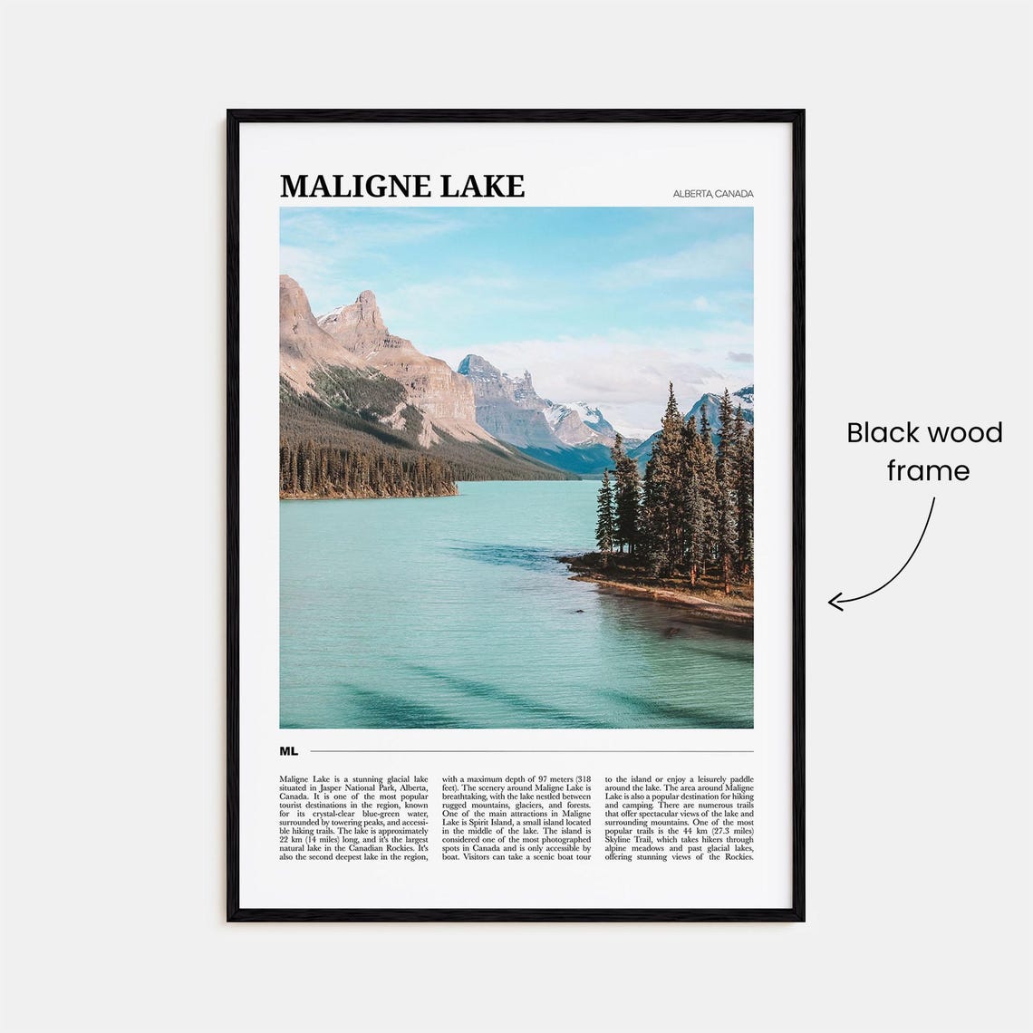Maligne Lake Travel Poster Maligne Lake Wall Art Maligne Lake Poster Print Maligne Lake Photo Maligne Lake Decor Alberta Canada - Image 2