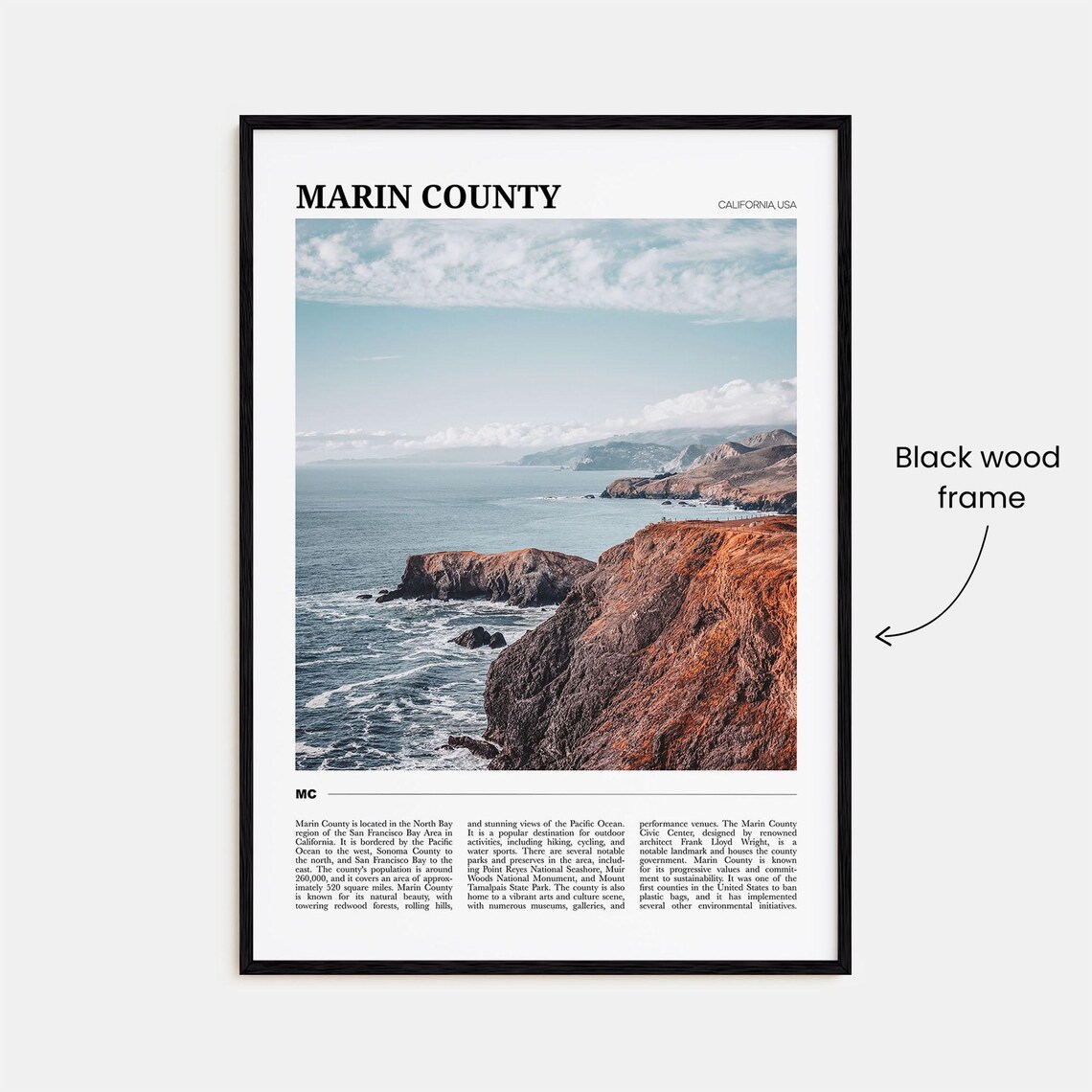 Marin County Travel Poster, California Wall Art Print - Image 2