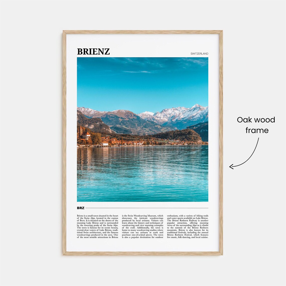 Brienz Travel Poster, Switzerland Wall Art Print - Image 3