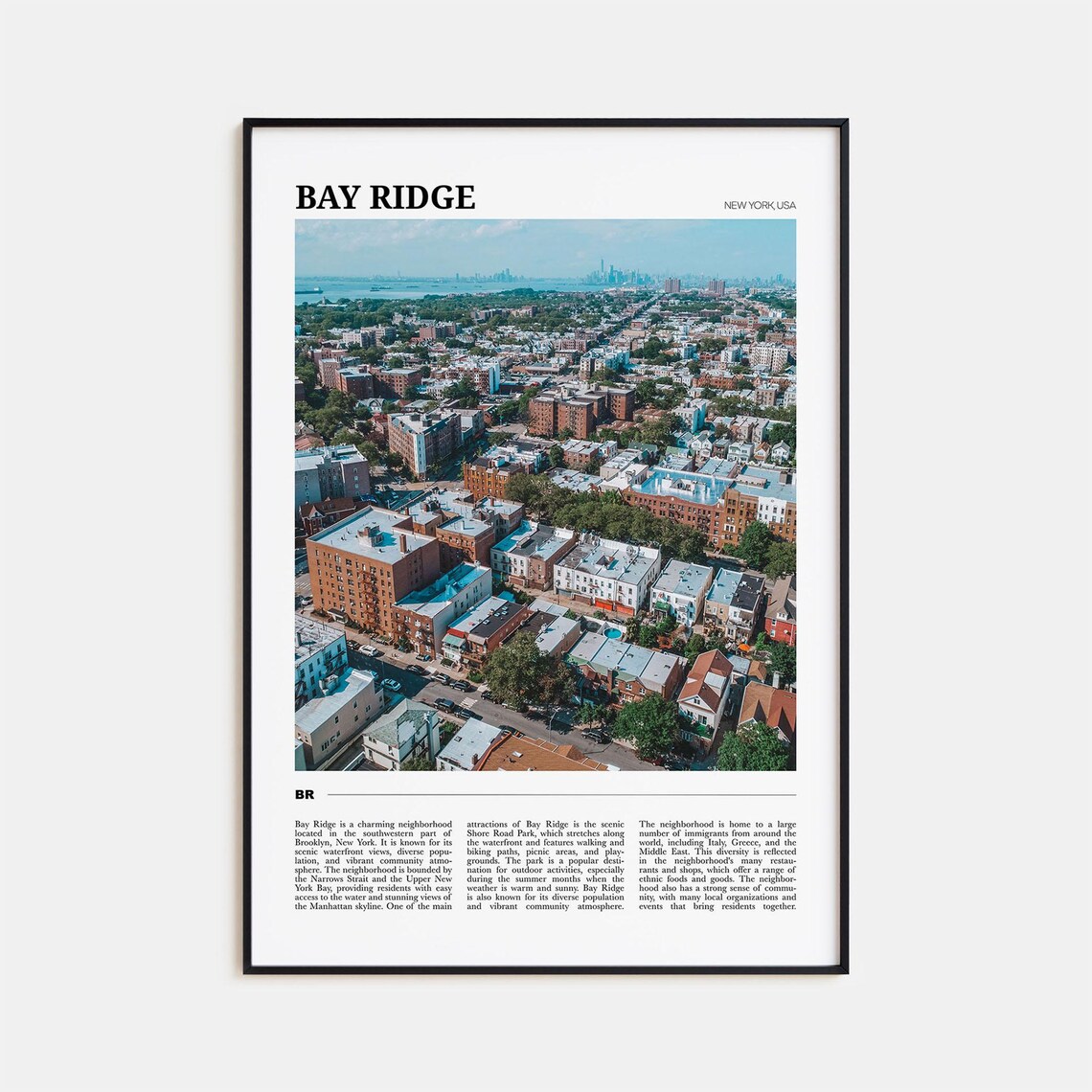 Bay Ridge Travel Poster, New York USA