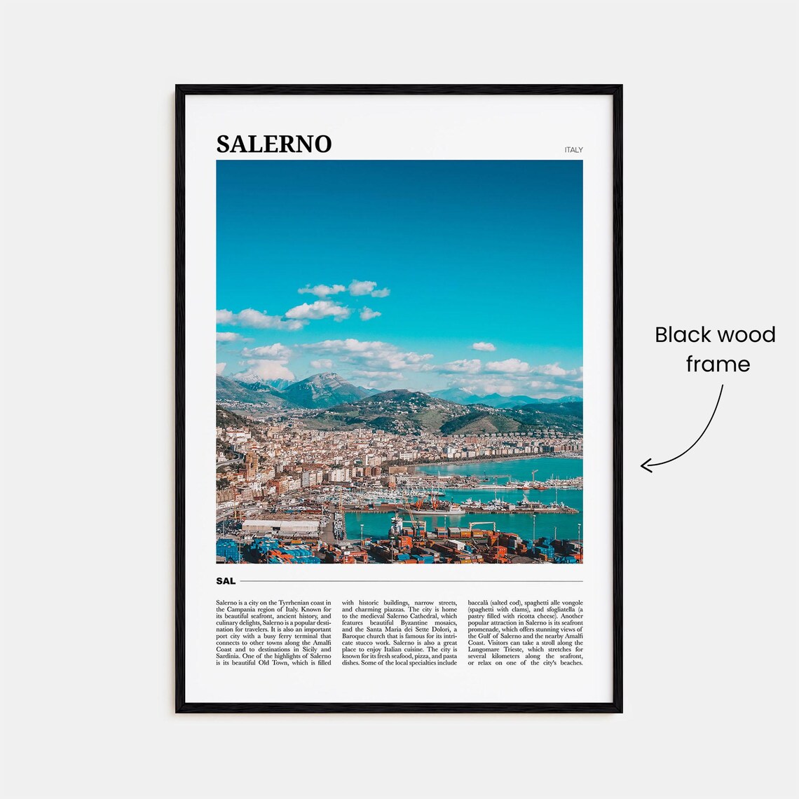 Salerno Travel Poster, Italy Wall Art Print - Image 2