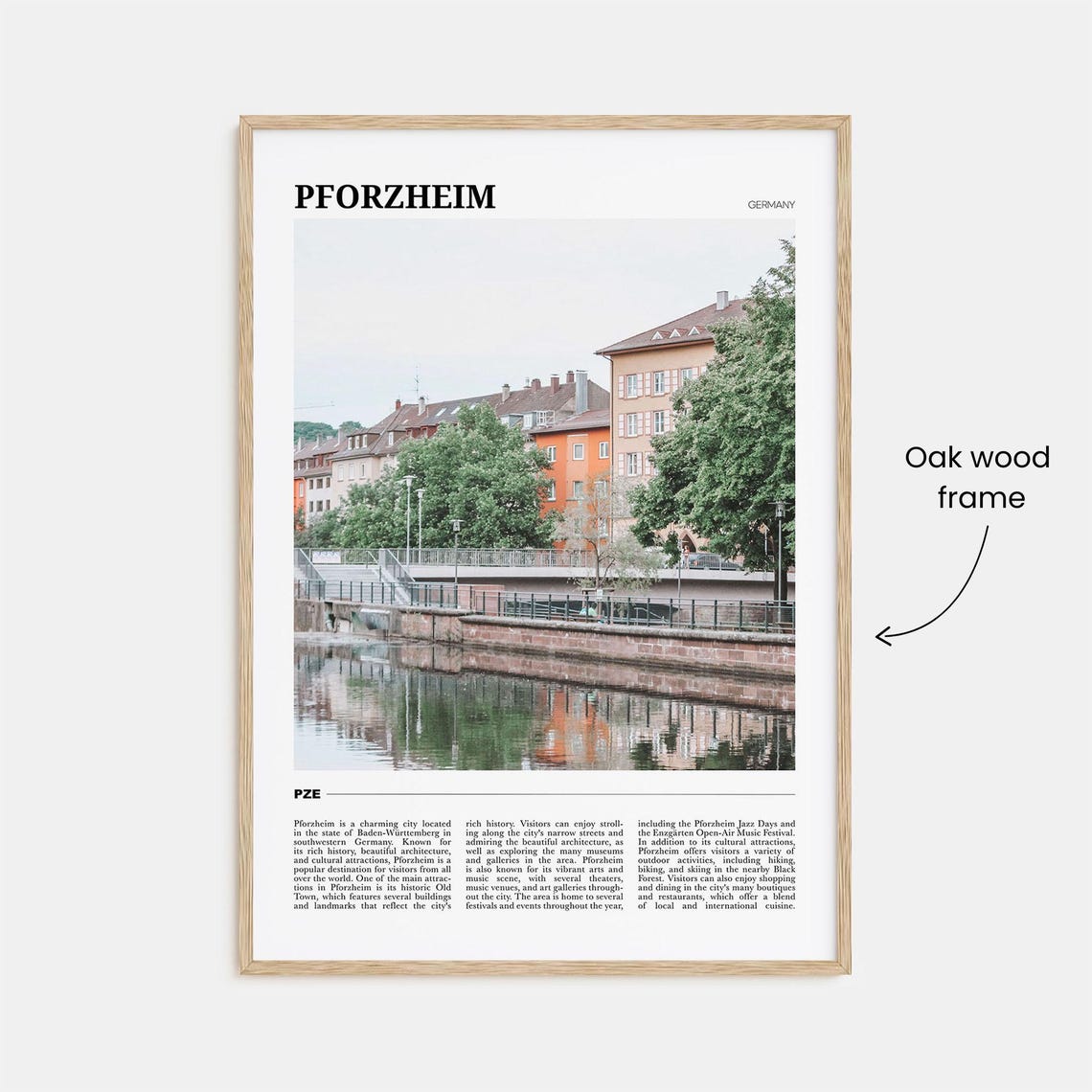 Pforzheim Germany River Canal Old Town Reflection View Poster - Image 3