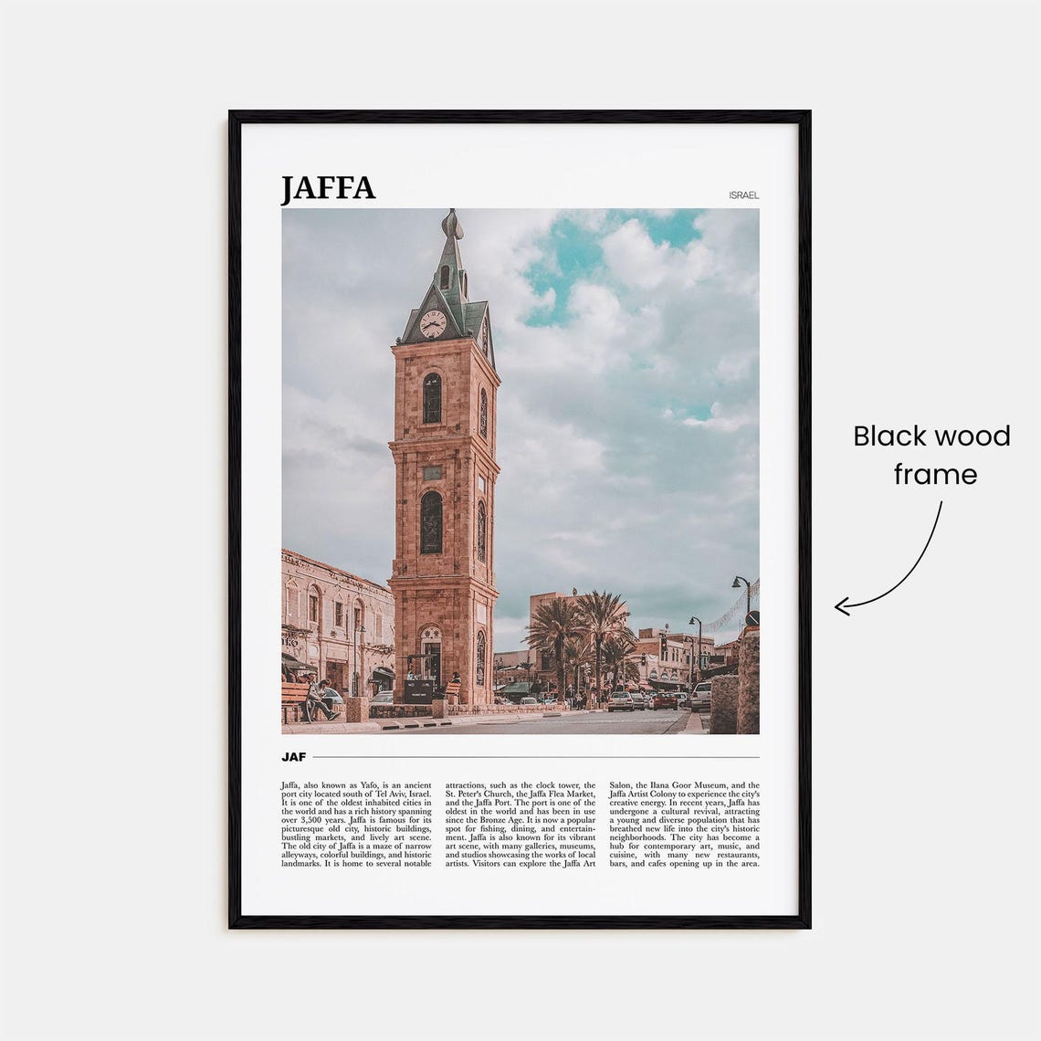 Jaffa Israel Historic Ottoman Clock Tower Ancient Port City Poster - Image 2