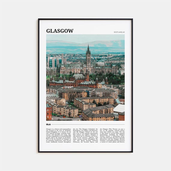 Glasgow Travel Poster, Scotland Travel Poster