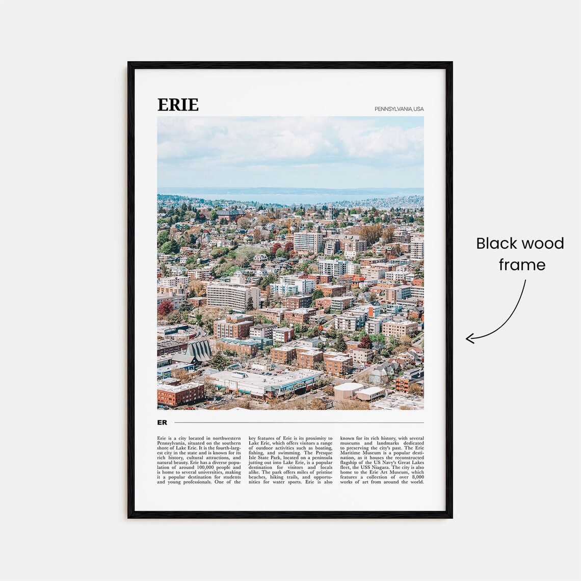 Erie Pennsylvania Lakeside City Aerial View Photography Poster - Image 2