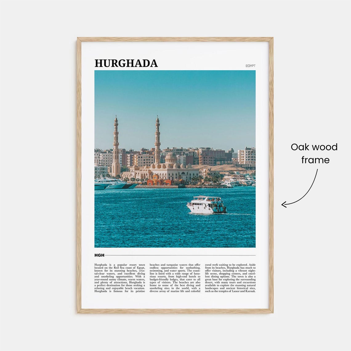 Hurghada Egypt Red Sea Beach Resort Marina Mosque View Poster - Image 3