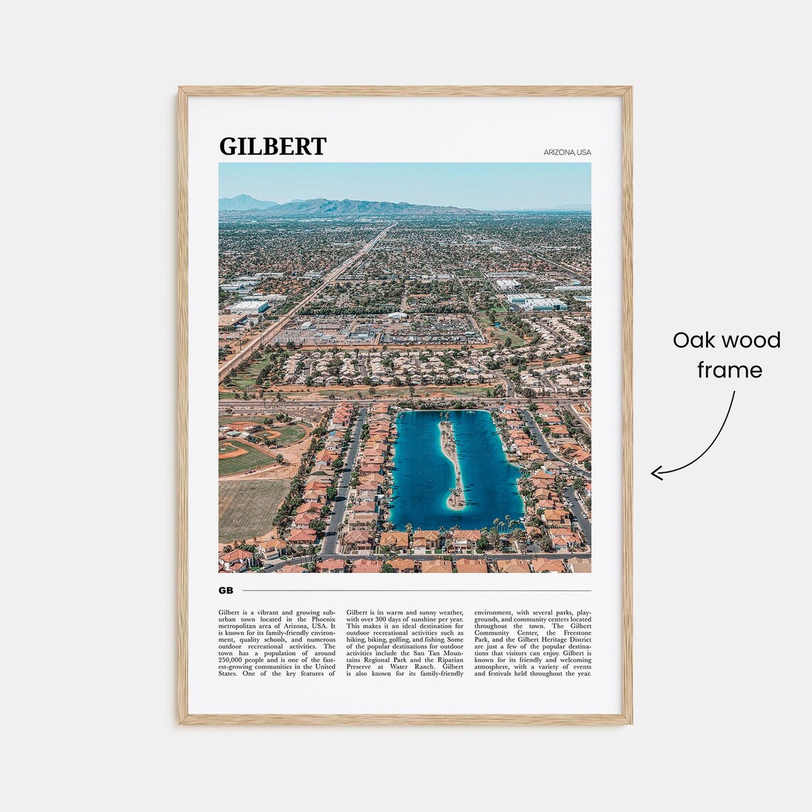 Gilbert Travel Poster, Arizona USA Wall Art Print - Image 3