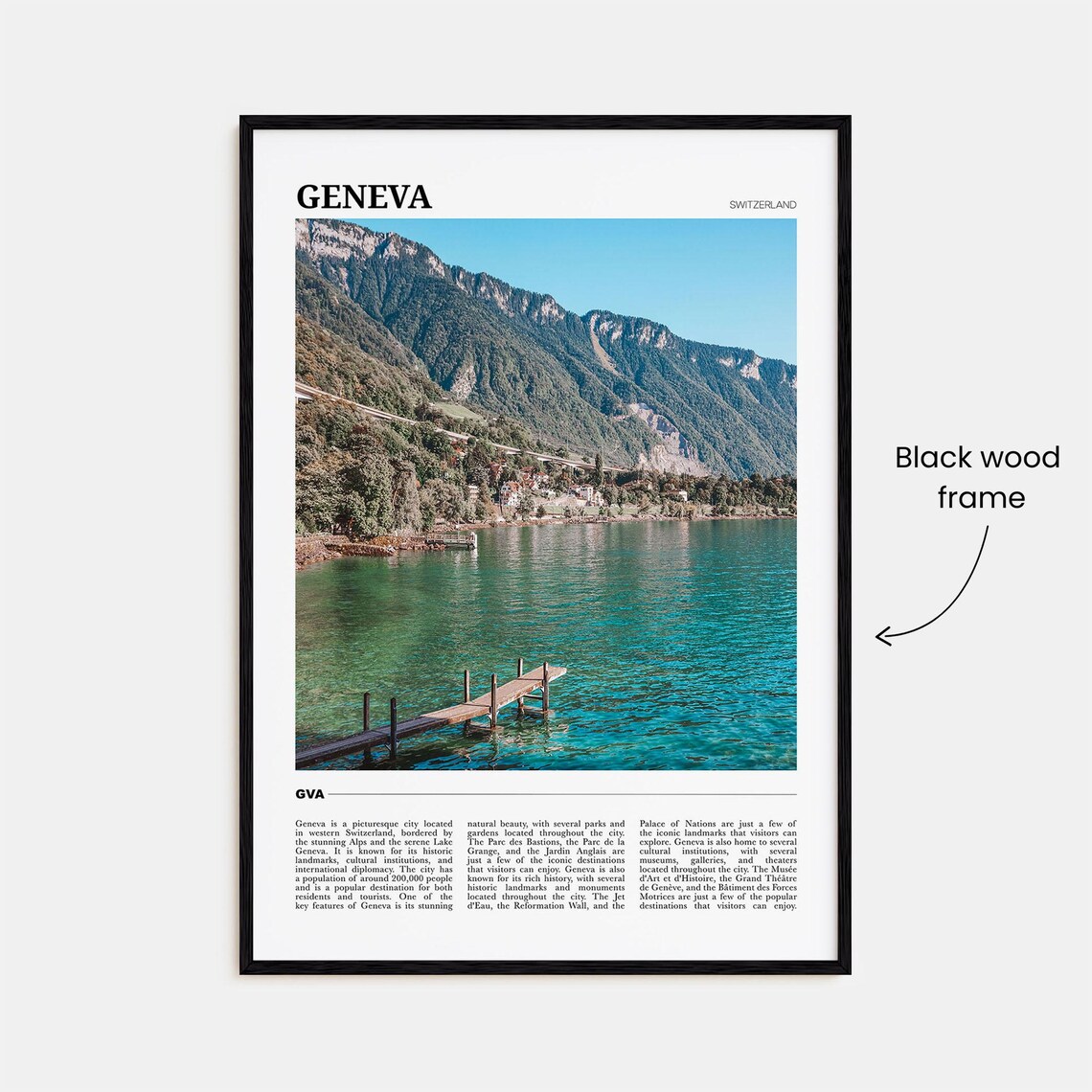 Geneva Travel Poster, Switzerland Place Art Print - Image 2