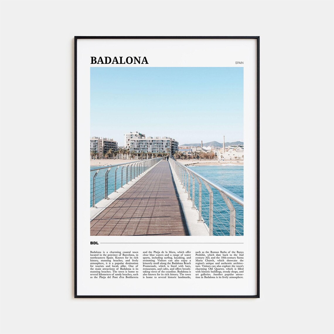 Badalona Travel Poster Badalona Wall Art Badalona Poster Print Badalona Photo Badalona Decor Spain