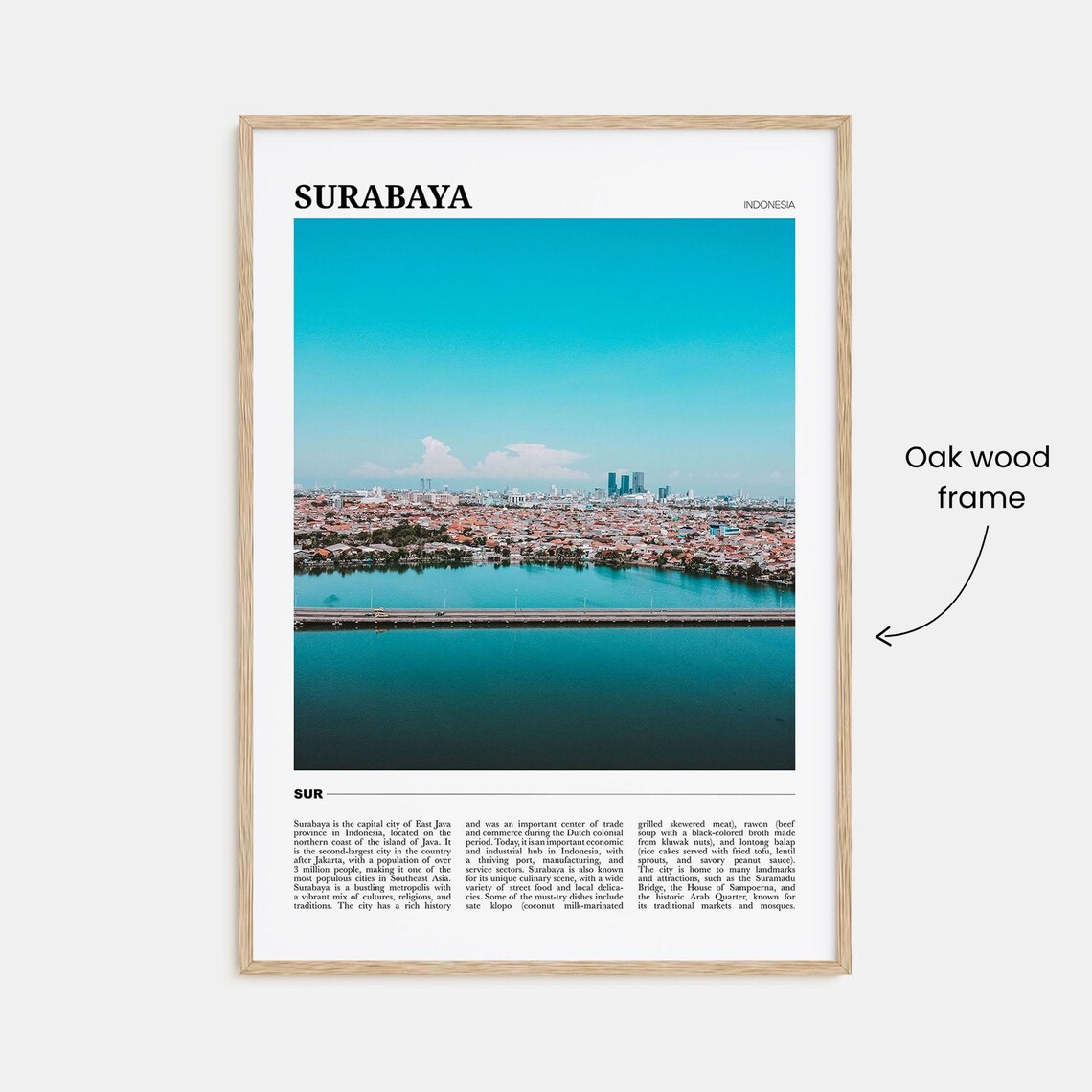 Surabaya Indonesia City Skyline Waterfront Travel Photo Poster - Image 3