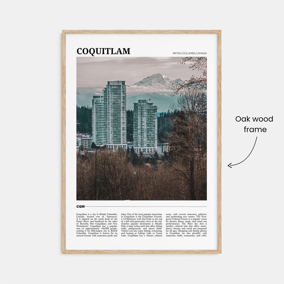 Coquitlam British Columbia Canada Mountain Skyline Travel Poster - Image 3